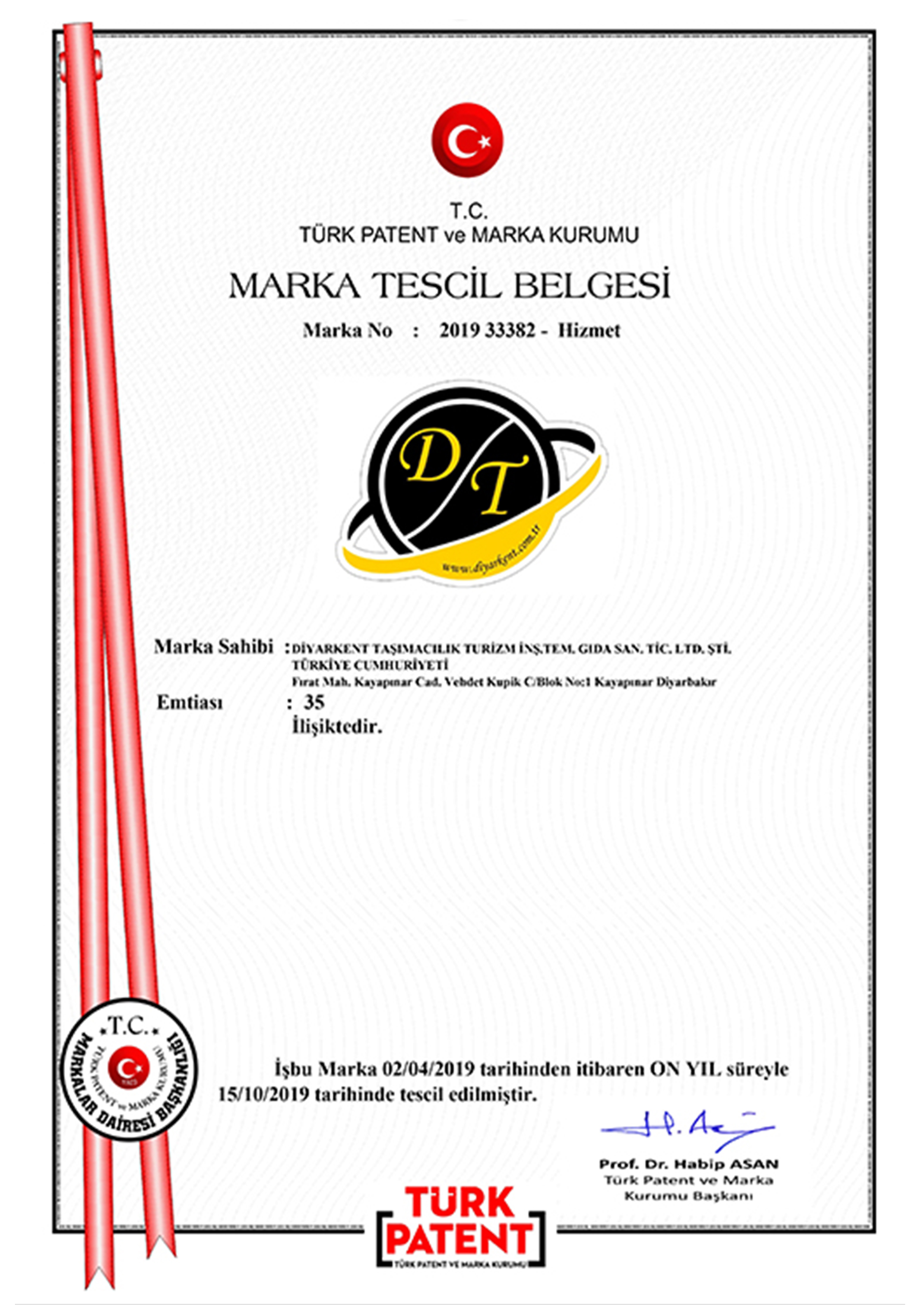 MARKA TESCİL BELGESİ